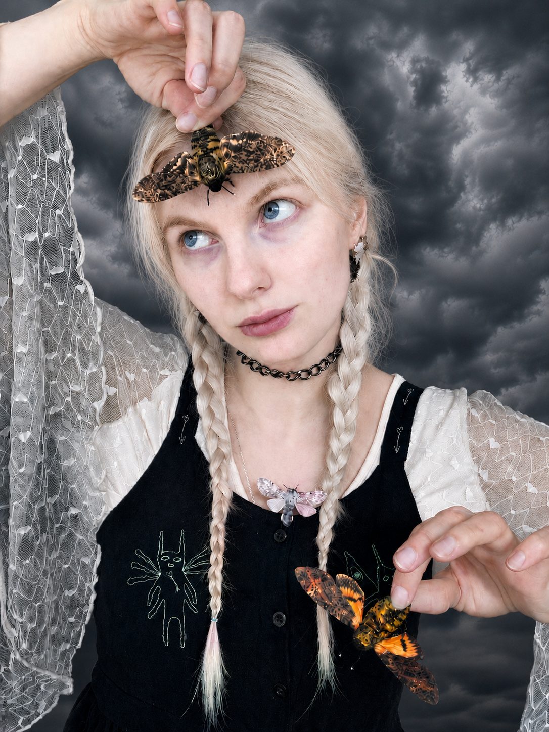 Lina holding moths